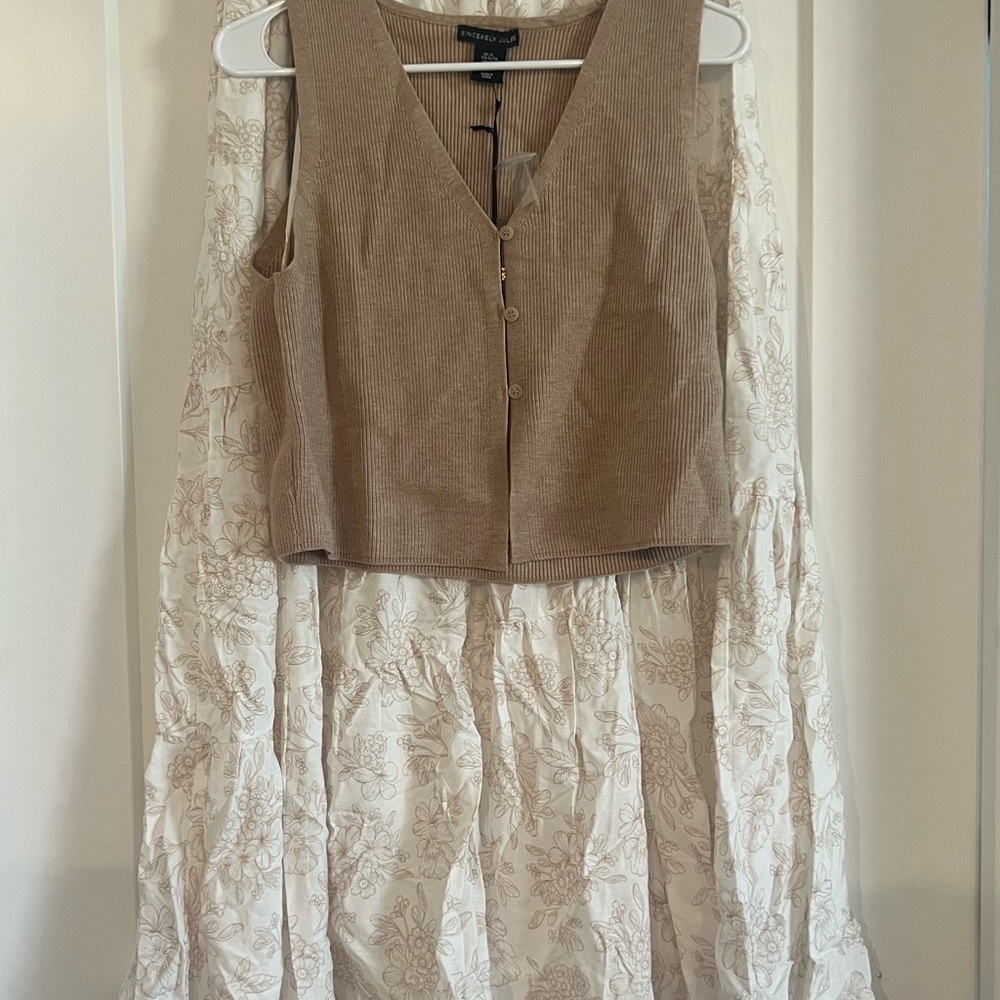 Sincerely Jules Tan and Cream Skirt Set